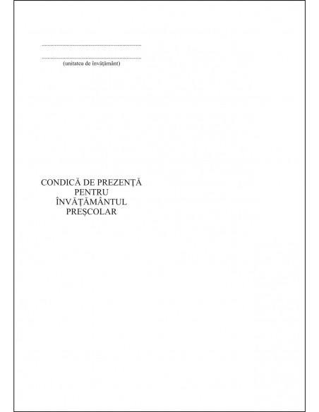 C100a Condică pentru învățământul preșcolar (1/2 A4, 100 file)