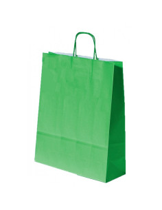 Punga cadou Colorarte 04623 / 00567, A3, 32x41x12cm, 100g/mp, verde, manere din hartie rasucita