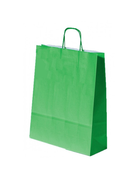 Punga cadou Colorarte 04623 / 00567, A3, 32x41x12cm, 100g/mp, verde, manere din hartie rasucita