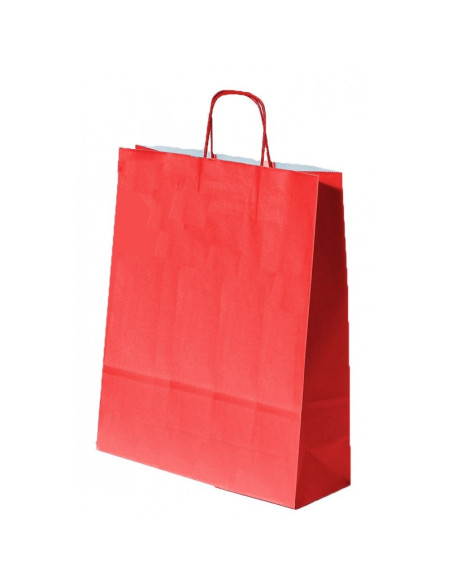 Punga cadou Colorarte 16091 / 00572, A3, 32x41x12cm, 100g/mp, rosie, manere din hartie rasucita