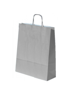 Punga cadou Colorarte 16255, A3, 32x41x12cm, 100g/mp, argintie, manere din hartie rasucita