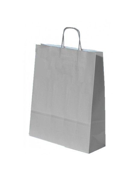 Punga cadou Colorarte 16255, A3, 32x41x12cm, 100g/mp, argintie, manere din hartie rasucita