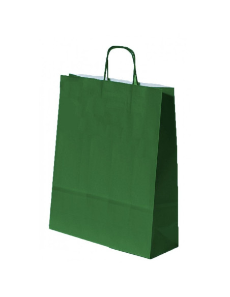 Punga cadou Colorarte 91718 / 91747, A3, 32x41x12cm, 100g/mp, verde inchis, manere din hartie rasucita