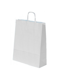 Punga cadou Colorarte 97718, A3, 32x41x12cm, 100g/mp, alba, manere din hartie rasucita