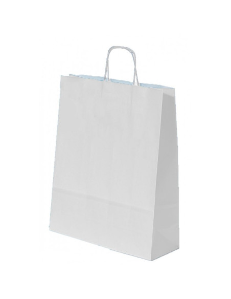 Punga cadou Colorarte 97718, A3, 32x41x12cm, 100g/mp, alba, manere din hartie rasucita