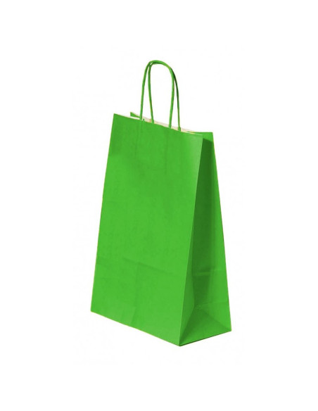 Punga cadou Colorarte 04522 / 00502, A4, 22x31x10cm, 90g/mp, verde, manere din hartie rasucita