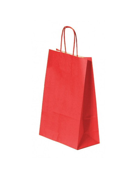 Punga cadou Colorarte 16088 / 00512, A4, 22x31x10cm, 90g/mp, rosie, manere din hartie rasucita