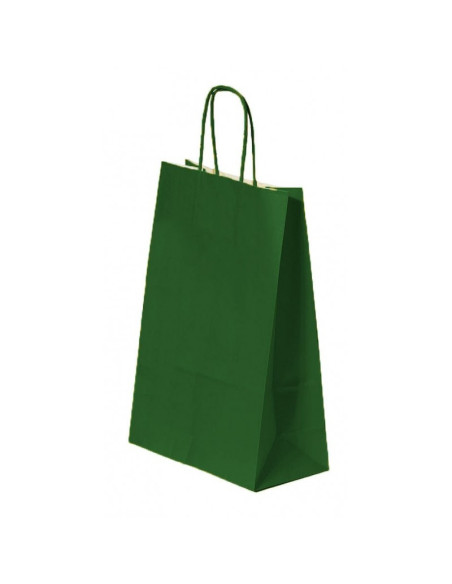 Punga cadou Colorarte 99168 / 93989, A4, 22x31x10cm, 90g/mp, verde inchis, manere din hartie rasucita
