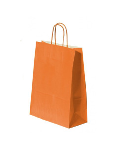 Punga cadou Colorarte 04530 / 00562, B4, 26x35x12cm, 90g/mp, portocalie, manere din hartie rasucita