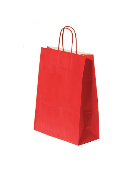 Punga cadou Colorarte 04632 / 00559, B4, 26x35x12cm, 90g/mp, rosie, manere din hartie rasucita