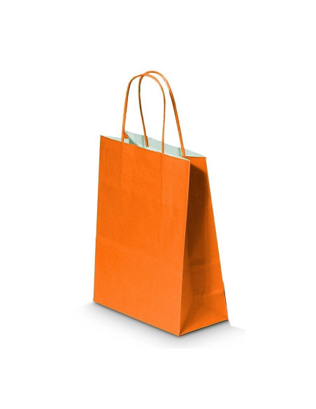 Punga cadou Colorarte 04626, B5, 18x22x8cm, 90g/mp, portocalie, manere din hartie rasucita