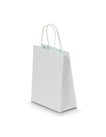 Punga cadou Colorarte 15827 / 00640, B5, 18x22x8cm, 90g/mp, alba, manere din hartie rasucita