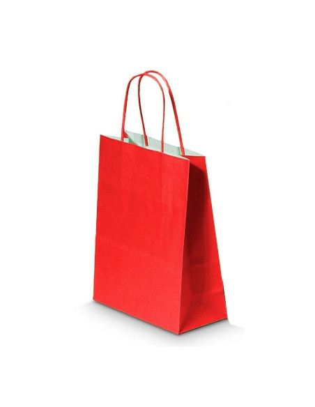 Punga cadou Colorarte 16083 / 00489, B5, 18x22x8cm, 90g/mp, rosie, manere din hartie rasucita