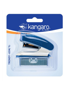 Capsator Kangaro TRENDY-45M/Y2, 24/6, 15 coli, albastru, blister (+ capse  24/6)