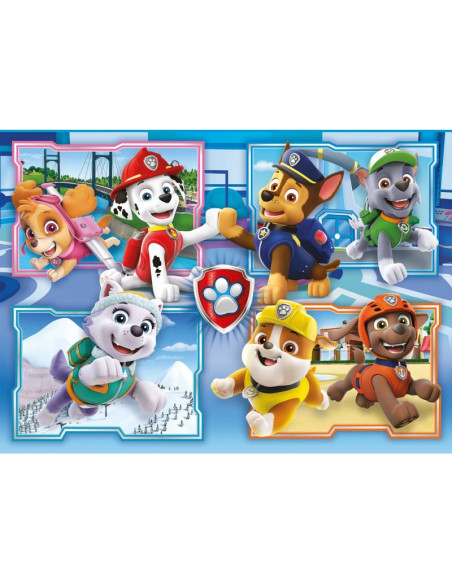 Puzzle carton 2in1 60 piese Clementoni Supercolor - Paw Patrol - set 2x, 21617, 5+ ani
