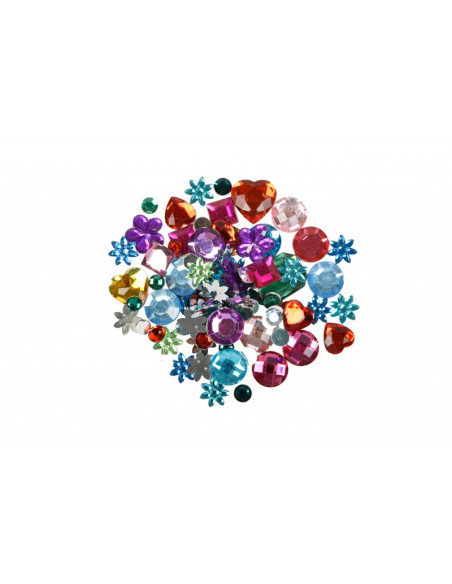 Accesorii creatie - pietre pretioase plastic, diverse culori, diverse modele, set 250-300 buc, Colorarte