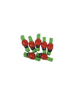 Accesorii creatie - lemn - carlig color buburuze + sfoara, 3.5cm, set 10 buc, Colorarte 2