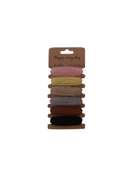 Accesorii creatie - sfoara canepa, 5m x 6 culori, Colorarte