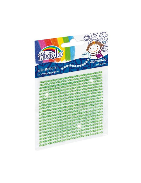 Accesorii creatie - diamante plastic, verde, 2mm, autoadezive, blister 594 buc, Fiorello, GR-DS01 / 170-2397