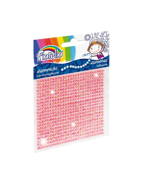 Accesorii creatie - diamante plastic, roz, 2mm, autoadezive, blister 594 buc, Fiorello, GR-DS04 / 170-2400