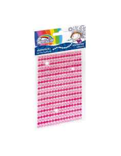Accesorii creatie - diamante plastic, roz, rosu, 4mm, autoadezive, blister 400 buc, Fiorello, GR-DS040 / 170-2395