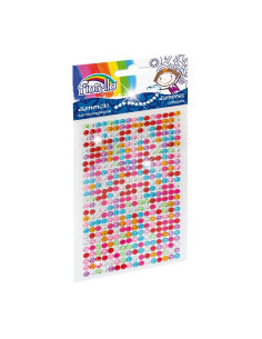 Accesorii creatie - diamante plastic, diverse culori, 4mm, autoadezive, blister 400 buc, Fiorello, GR-DS041 / 170-2396