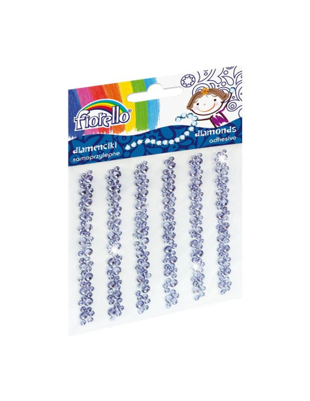 Accesorii creatie - diamante sirag plastic, violet, 9cm, autoadezive, flori, blister 6 buc, Fiorello, GR-DS07 / 170-2403