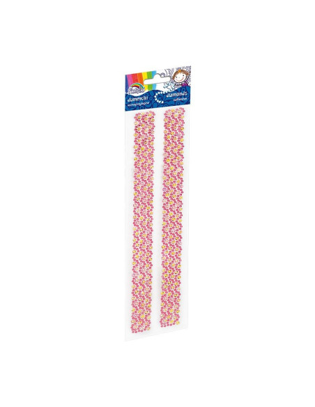 Accesorii creatie - diamante dantela plastic, roz pal, 30cm, autoadezive, blister 2 buc, Fiorello, GR-DS081-3 / 170-2463
