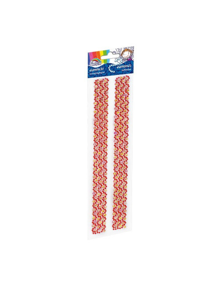 Accesorii creatie - diamante dantela plastic, rosu, 30cm, autoadezive, blister 2 buc, Fiorello, GR-DS081-6 / 170-2466