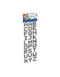 Accesorii creatie - diamante plastic, negru, 28-23mm, autoadezive, litere, blister 27 buc, Fiorello, GR-DS090-01 / 170-2476