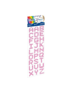 Accesorii creatie - diamante plastic, roz, 28-23mm, autoadezive, litere, blister 27 buc, Fiorello, GR-DS090-02 / 170-2477