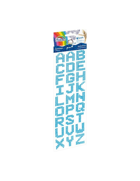 Accesorii creatie - diamante plastic, bleu, 28-23mm, autoadezive, litere, blister 27 buc, Fiorello, GR-DS090-03 / 170-2478