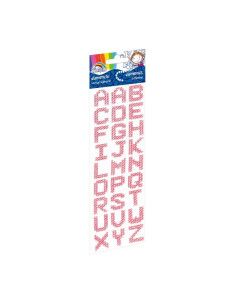 Accesorii creatie - diamante plastic, rosu, 28-23mm, autoadezive, litere, blister 27 buc, Fiorello, GR-DS090-04 / 170-2479