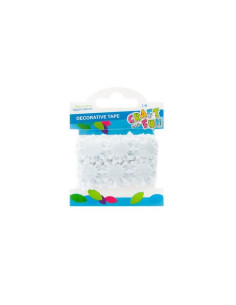 Banda decorativa - fulg de nea, fetru, 3cm x 2m, Craft with Fun, Decorative Tape, 463508