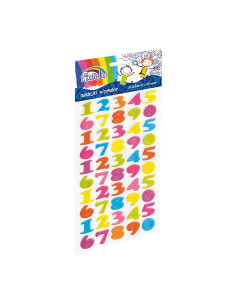 Abtibilduri - cifre, 25x20mm, buretat, diverse culori, set 50 buc, Fiorello, GR-NP140 / 170-2456