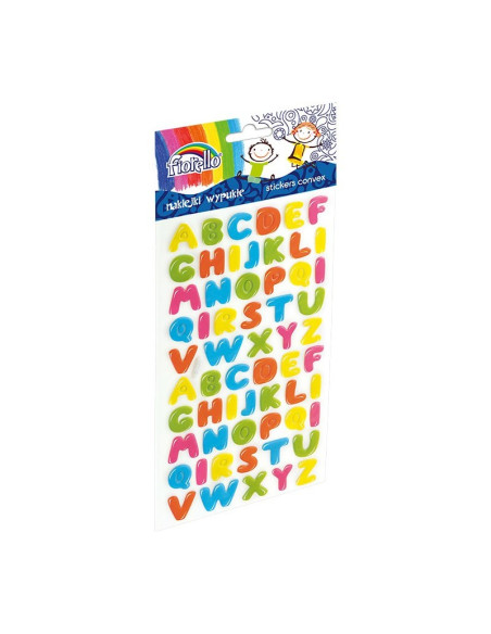Abtibilduri - litere, 20mm, buretat, diverse culori, set 60 buc, Fiorello, GR-NP141 / 170-2457