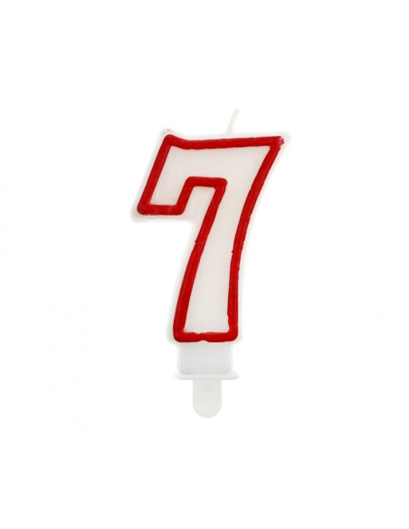 Lumanari aniversare pentru tort cifra 7, 7cm, blister 1 buc