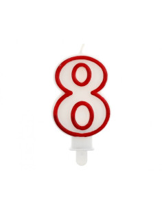 Lumanari aniversare pentru tort cifra 8, 7cm, blister 1 buc