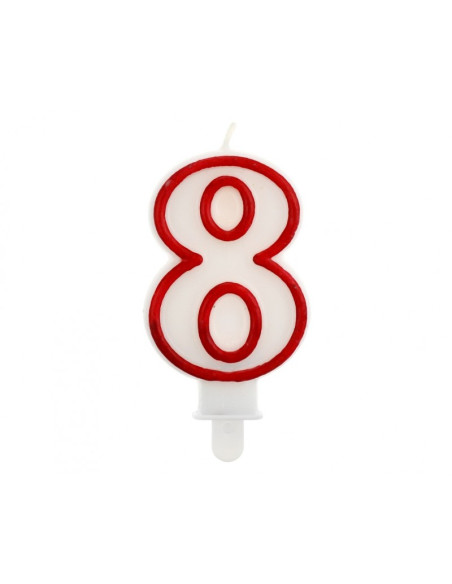Lumanari aniversare pentru tort cifra 8, 7cm, blister 1 buc