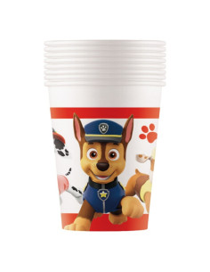 Pahare petrecere GoDan Party Paw Patrol Ready for action, 200ml, carton, alb, 461075, set 8 buc
