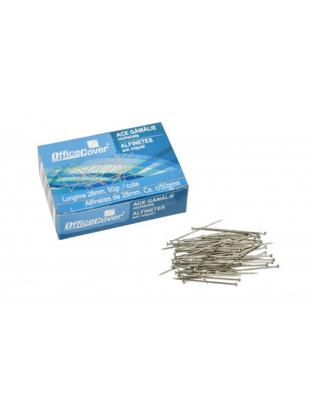 Ace cu gamalie Office Cover, metalice, 28mm, argintii, cutie 50g