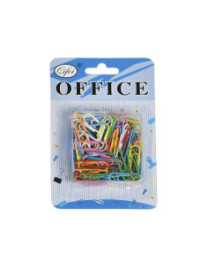 Agrafe birou Office Cover P-5014, metalice, 28mm, diverse culori, blister 100 buc