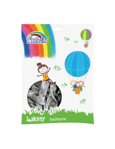 Baloane aniversare Fiorello, 25.4cm, argintiu metalizat, 170-2502, set 100 buc