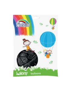Baloane aniversare Fiorello, 25.4cm, negru metalizat, 170-2501, set 100 buc
