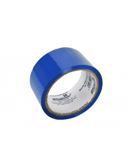 Banda adeziva Office-Cover, pentru ambalare, 48mm x 50yard, albastru