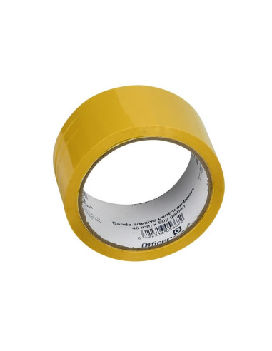 Banda adeziva Office-Cover, pentru ambalare, 48mm x 50yard, galben