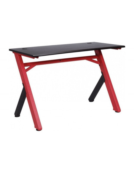 Birou gaming Omega Varr Mon, blat MDF, cadru metalic, inaltime 80cm, negru-rosu