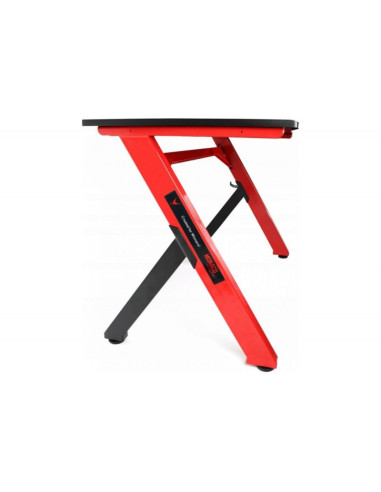Birou gaming Omega Varr Mon, blat MDF, cadru metalic, inaltime 80cm, negru-rosu