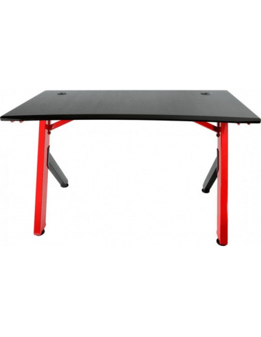 Birou gaming Omega Varr Mon, blat MDF, cadru metalic, inaltime 80cm, negru-rosu
