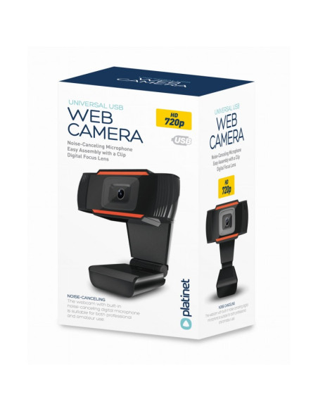 Webcam  720p HD Platinet PCWC720, USB, cablu 1.5m, microfon digital, negru